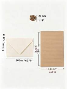 Retro Envelope Paper Set, Including Linen-Textured Envelopes, Writing Paper, And Thank-You Stamp Stickers. Suitable For Making Invitations, Greeting Cards, Love Letters, Letters, Mother's Day Gift Cards, And Stationery Items. - Apricot - View 5