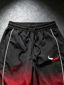 Gym Rark Men's Loose Fit Drawstring Waist Horn Print Sports Pants, Gym - Multicolor - View 5