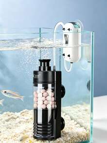 Small Aquarium Bio Sponge Filter Wall Mounted Small Filter Quiet Mini Fish Tank Filter For Breeding Fry Betta Shrimp Tank 2-10 Gallon (Small) - Black - View 2