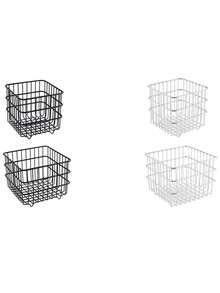 1 Matte Black Trapezoidal Minimalist Tabletop Storage Basket, Metal Organizer Basket For Kitchen And Bathroom Without Drilling, Small Golden Trapezoidal Basket, Pink Rectangular Basket, Bathroom Accessories, Room Decoration - Multicolor - View 8