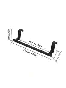 1 PC Elegant No Drill Over Door Towel Rack For Bathroom Kitchen Durable Rustproof Space Saving Wall Mounted Hanging Holder Strong Adhesive Hook Organizer Storage Rack Home Apartment Dorm Use Practical Decorative Stylish Multi Purpose - multicolor - View 2