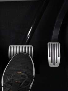 New 2-In-1 Gas Brake Pedal Set, OEM Molded Foot Rest Pedal Cover, Anti-Slip Metal Interior Pedals, Direct No-Drilling Installation - A - View 9