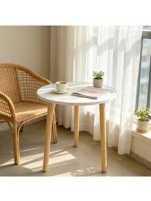 Portable Reception Table, Small Round Coffee Table, Space-Saving Stable Side Table, Very Suitable For Use In Offices, Living Rooms, Bedrooms, Decorations And Restaurants. - Multicolor - View 9