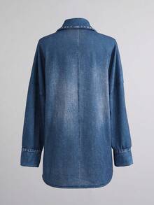SHEIN Fall Winter 2026 Festival Outfits Going Out Casual Blouses For Ladies Holiday Outfits For Women Business Country Basic Tops Traditional Renaissance - Blue - View 7