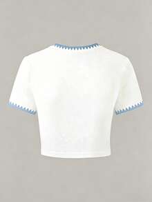 SHEIN 少女数码小狗印花短袖T恤，休闲舒适，适合春夏穿着，设计适合户外、运动、摄影、居家、学校、节日等场合，也是馈赠佳品。 - 彩色 - 查看 2