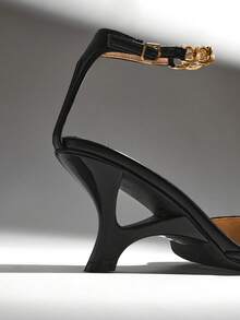 SHUZIA Women's Elegant Minimalist Ankle Wadge Sandals - Black - View 9