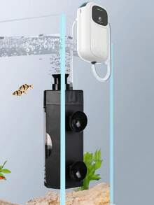 Small Aquarium Bio Sponge Filter Wall Mounted Small Filter Quiet Mini Fish Tank Filter For Breeding Fry Betta Shrimp Tank 2-10 Gallon (Small) - Black - View 5