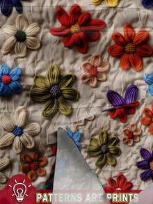 EMERY ROSE 大码女式日常休闲优雅复古度假风热带仿羊毛花卉图案圆领双层小飞袖宽松衬衫，适合夏季、外出、度假等各种场合，时尚百搭，花卉/度假/春季 - 彩色 - 查看 3
