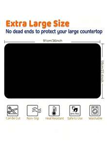1 Piece Extra Large Silicone Table Mat Heat Resistant Non Slip Absorbent Placemat For Kitchen Countertop Dining Desk Office Bathroom Easy Clean Waterproof Surface Protector Pad - Multicolor - View 10
