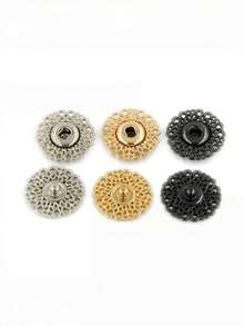 1 Pack 50 Pcs Exquisite Metal Snap Buttons Invisible Coat Fasteners Hidden Buckles For Sweaters Garments Three Colors Available - multicolor - View 7