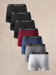 EverLounge Men's Letter Print Casual Daily Boxer Briefs 7pcs/Pack - Multicolor - View 2