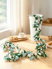 1Pc 45 Heads Artificial Rose Vine, Fake Hanging Flower Garland For Wedding Arch Flower Wall Decor - Multicolor - View 4