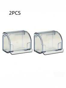 2 PCS No Drill Waterproof Dustproof Quick Drying Drainage Holes Wall Mount Adhesive Space Saving Rustproof Durable Shaver Holder Rack Storage Box Bathroom Organizer For Men Gift Fathers Day Birthday Christmas - View 6