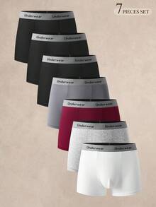 EverLounge 7pcs Men's Letter Print Boxer Briefs Set - Multicolor - View 1