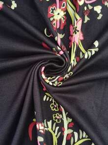 EMERY ROSE Plus Size Women Floral Allover Print And Embroidered Zip-Up Top - Multicolor - View 6