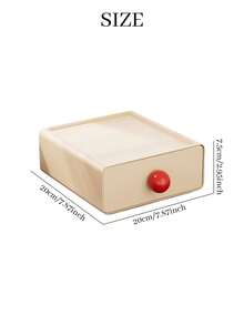 Zazumi 1pc Stackable Drawer Storage Box With Colorful Round Knobs Desktop Organizer Minimalist Vanity Decor Cute Housewarming Gift - default - View 5