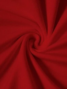 Manfinity Joysei 中性款「NEW MOMENT THE PAST」黑白影像拼貼設計圓領T恤，經典復古極簡圓領上衣 - 紅色 - 查看 4