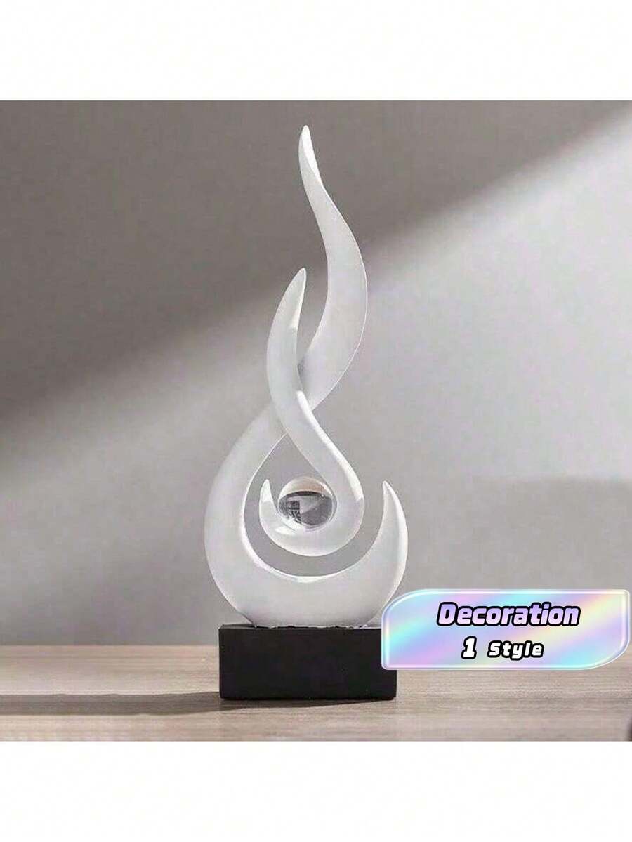 1pc, Abstract Flame Sculpture, Resin Statue, Modern Art Home Decor ...