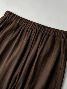 Hotletica Women's Traceable Cotton V-Neck Short Sleeve Top & Long Pants 2 Pieces Set - Coffee Brown - View 6