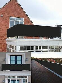 1pc Opaque Privacy Fence Screen, Waterproof Balcony Cover With UV Protection, Black Outdoor Patio Privacy Shade For Apartment Railing Deck Porch - Black - View 11