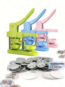 1pc 58mm Badge Making Punch Set, Diy Button Maker, Portable Multi-Function Handmade Tool, Suitable For Fridge Magnets, Keychains, Brooches, Halloween Christmas Diy Crafts And Gifts, No Installation Required - Multicolor - View 1
