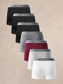 EverLounge 7pcs Men's Letter Print Boxer Briefs Set - Multicolor - View 2