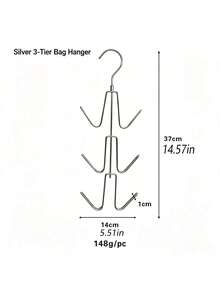 1pc/2pcs Rotatable Metal Hook Organizer For Home, Multi-Layer Hanging Rack For Bags, Belts, Scarves & Ties - View 7