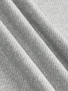 SHEIN LUNE 3 piezas de camisetas de manga larga acanaladas de color sólido para mujer - Multicolor - Ver 3