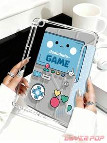 One Blue Bow Game Pattern Tablet Case, Built-In Slot, Reinforced Silicone Corner, Automatic Wake-Up Sleep Function, Suitable For Christmas, Valentine's Day And New Year's Day Gifts. - Multicolor - View 4