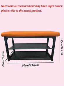 1PC Upholstered Shoe Changing Bench,Double Layer Open Shoe Rack With Cushioned Seat,Breathable Shoe Storage Bench,Sturdy Shoe Stool For Entryway Hallway Apartment Small Home - Multicolor - View 3
