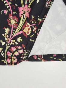 EMERY ROSE Plus Size Women Floral Allover Print And Embroidered Zip-Up Top - Multicolor - View 5