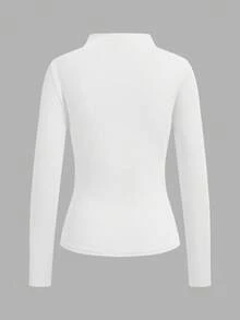 SHEIN LUNE 3 piezas de camisetas de manga larga acanaladas de color sólido para mujer - Multicolor - Ver 9