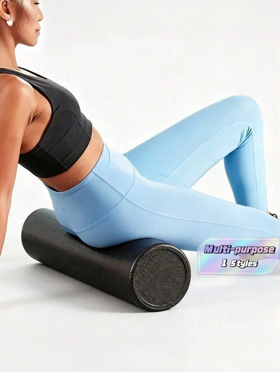 1 buah Roller Busa Halus EPP Hitam untuk Pijat Jaringan Dalam, Yoga, Pilates, Pijat Kaki - Poros busa padat - View 1