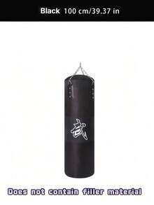1 Hollow Sandbag, Suitable For Boys And Girls Of All Ages. Features A Chain Hook And Is Ideal For Martial Arts And Combat Training (Not Filled). - Black - View 4