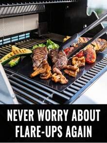 1pc/4/6pcs Non-Stick Baking/Grill Mat, Heat Resistant Easy Clean Kitchen Tool,Non-Stick Barbecue Pad Black Copper High Temperature Bbq Barbecue Pad Oven Pad - multicolor - View 6