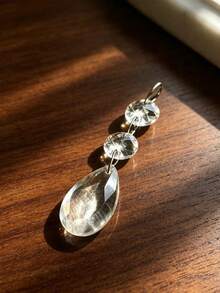 水晶水滴稜鏡裝飾品，透明八角形珠飾吊飾，適用於吊燈、窗戶、居家、婚禮與派對裝飾 - 無色 - 查看 7