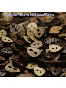 Handmade DIY Children's Clothing Buttons With Unique Coconut-Shape, Drop-Leaf Design, And Eye-Shaped Decorative Fasteners For Ledger Bags. - multicolor - View 7