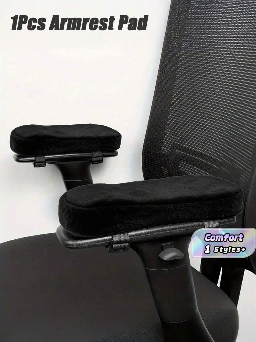 1pc Ergonomic Memory Foam Armrest Pad For Office Chair - Universal Fit Elbow Support Cushion For Pressure Relief, Comfortable Armrest Cover For Desk Chair, Wheelchair - Multicolor - View 1