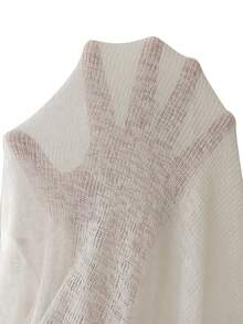 INAWLY Sexy Elegant Style Short Tie-Up Knit Sun Protection Cardigan, Loose Fit Slimming Layering Long Sleeve Top Everyday Date Off-White Autumn - White - View 8