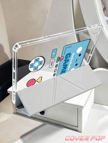 One Blue Bow Game Pattern Tablet Case, Built-In Slot, Reinforced Silicone Corner, Automatic Wake-Up Sleep Function, Suitable For Christmas, Valentine's Day And New Year's Day Gifts. - Multicolor - View 5