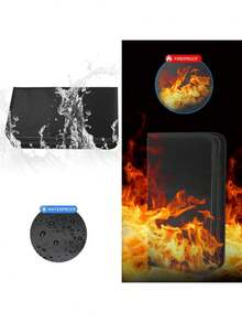 1PC Portable Zipper Key Storage Box Waterproof Flame Resistant Key Holder Case Compact Car Key Organizer For Travel Home Office Car Keys Fire Resistant Pouch Gift - Single Piece - View 5