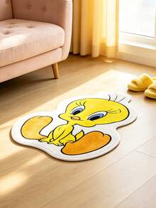 LOONEY TUNES X SHEIN 1件可愛Tweety裝飾地毯，適用於臥室、客廳、樓梯下，防滑底面，柔軟珊瑚絨布料 - 黃色 - 查看 2