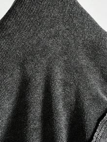 Bohemela Casual Solid Color Knit Women's Lightweight Jacket Everyday Work Going Out Dark Grey Autumn - Black - View 9