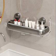 Suction Cup Bathroom Storage Rack, No-Drilling Bathroom Sink Wall-Mounted Toilet Storage Shelf, Bathroom Toilet Handwashing Station Storage Rack. - A - View 5