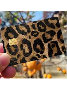 1pc Simulated Leopard Print Credit Card Sticker, High-End Texture DIY Sticker, The Same Style As Beauty Bloggers, A Must-Have For Social Media Leopard Print Enthusiasts, Perfect For Decorating Transit Cards, Campus Cards, And Credit Cards - Multicolor - View 3