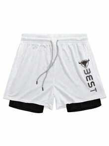 Gym Rark Men's Letter Print Raglan Short Sleeve T-Shirt And Shorts Sports Set - White - View 5