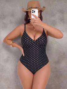 Shapewave Plus Size Women Sexy Beach Shaping One-Piece Swimsuit - Black - View 3