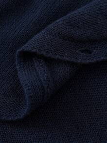 Tween Girl Navy Blue Casual Versatile Short Cardigan - Navy Blue - View 7