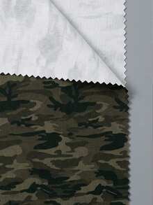 EMERY ROSE Plus Size Women's Summer Dark Green Camouflage Shirt,V-Neck Flutter Sleeves Retro Loose Blouses For Vacation,Hiking,Smart Casual Holiday Style Fall - Army Green - View 6