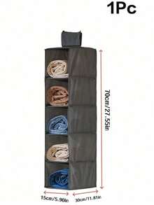 1pc Hanging Wardrobe Storage Box, Multi-Layer Hanging Bag For Bags, Hats, Underwear - Multicolor - View 12